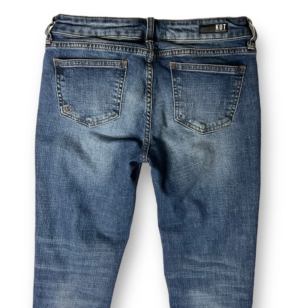 Kut From The Cloth Catherine Boyfriend Distressed Jeans Med Wash Stretch Sz 4 - Picture 7 of 11